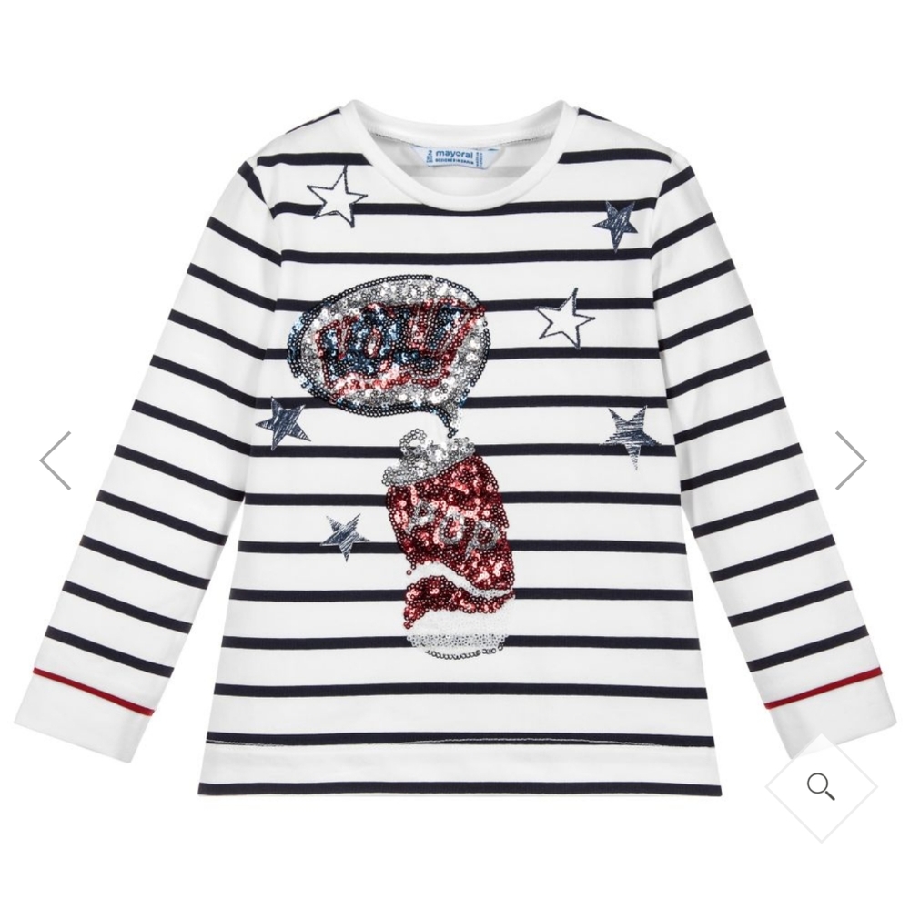 Girls blue striped cotton top